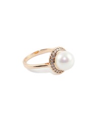 Rose Gold Pearl Ring